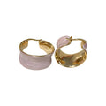 Color Block Chunky Hoop Earrings in Four Pastel Colors view 5