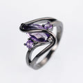 Gunmetal Purple Marquise CZ Ring Split Band Accents view 2