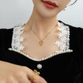 Open Heart Organic Texture Pendant Necklace Gold Steel view 3