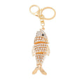Articulated Rhinestone Fish Keychain Gold Clasp Five Colors view 5