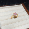 Gold Square Halo Crystal Open Cuff Rings Five Colors view 10