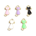 Pastel Enamel Cat Silhouette Charm Collection for Jewelry Making view 2