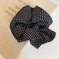 Polka Dot Fabric Scrunchies Black Navy Classic Bow Styles view 6