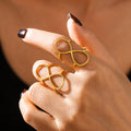Open Figure-Eight Infinity Line Statement Ring Metal view 2