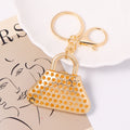 Rhinestone Handbag Keychain Gold Clasp Pink Clear Aqua Variants view 4
