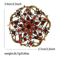 Openwork Nest Brooch in Metal with Interlaced Metal Branches and Colored Crystals view 6