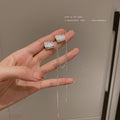 Asymmetric Silver Tone Wavy Chain Earrings Fashion Jewelry Accessories view 1