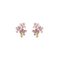 Purple Crystal Flower Earrings in Three Fastening Styles view 5