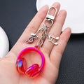 Transparent Red Headphone and Music Note Clip Keychain Eight-Color Collection view 3