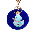 Jeweled Duck Keychains with Pom Pom and Plain Color Options view 5