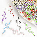 Striped Snake Enamel Metal Jewelry Charms, 12 Colorways view 1