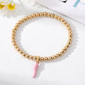 Gold Tone Beaded Colorful Chili Pepper Charm Stretch Bracelets view 4