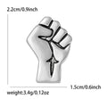 Raised Fist Metal Brooch in Silver Tone or Gold Tone view 5
