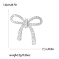 Mini Zircon Bow Brooch Gold or Silver Pin Back Metal Pin Brooch view 7