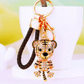 Jeweled Tiger Character Keychains with Braided and Bare Wrist Loops view 4