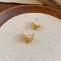 Gold Tone Bow Wide Hoop Earrings in Three Enamel Colors view 7