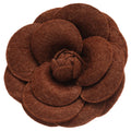Camellia Rose Flower Brooch Coffee And Gold 2 Styles view 5