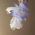 Purple White Fabric Flower And Feather Duckbill Hair Clip view 6