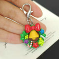 Resin Christmas Wreath Bell Charms Phone Strap Lobster Clasp view 4