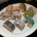 Wide Rhinestone Mesh Open Cuff Bangle Bracelets Nine view 2