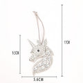 Silver Rhinestone Unicorn Head Pegasus Metal Ornaments view 5