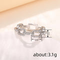 Clear Stone Chain-Link Band Ring In Gold And Silver Tones view 4