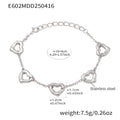 Hollow Heart Chain Bracelet Stainless Steel Four Finishes view 8