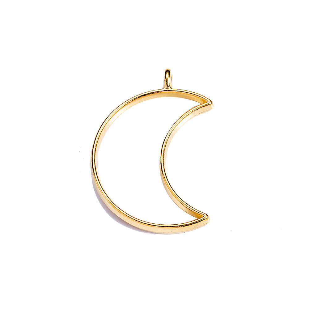 38x26mm Hollow Crescent Moon Alloy Pendant for Earrings or Necklace