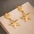 Nautilus Shell and Starfish Drop Earrings in Four Marine Styles view 3