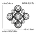 Pearl Circle Cluster Vintage Brooch in Antique Silver and Antique Gold view 6