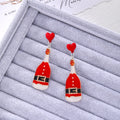 Christmas Red Acrylic Dress Santa Dangle Earrings 7 Styles view 4