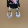 Crystal Teardrop Hoop and Linear Drop Earrings Statement Jewelry view 6
