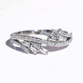 Silver Tone Layered Baguette Crystal Crossover Ring view 5