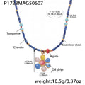 Beaded Flower Pendant Necklaces Pearl Stone Shell Star Tail view 6