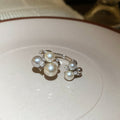 Pearl Cluster Open Rings Silver Champagne Multi Styles view 10