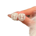 Silver Tone Open Oval Crystal Statement Stud Earrings view 5