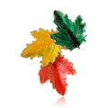 Three Leaf Enamel Maple Brooch In Bright Or Muted Colors view 5