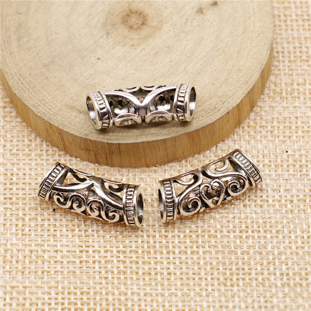 10x10x25mm 2.2g Multicolor Zinc Alloy Hollow Barrel Loose Metal Beads for Hip Hop Bracelet DIY Jewelry