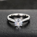 Silver Round Clear CZ Four Prong Solitaire Ring 6-10 view 3