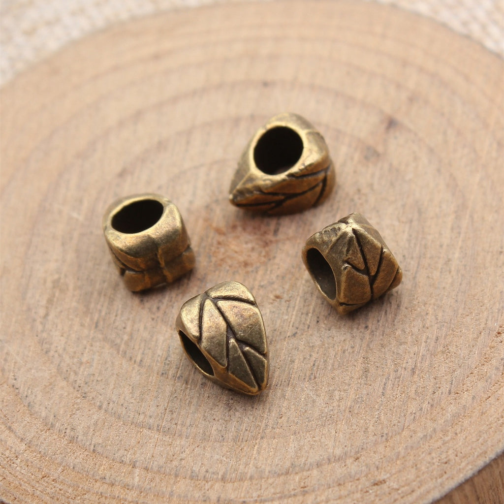 10x7x6.6mm 1.05g Multicolor Zinc Alloy Leaf Large Hole Spacer Beads for DIY Bracelet Jewelry Making