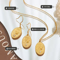 Classical Woman Cameo Oval Pendant Necklace Gold Steel view 2