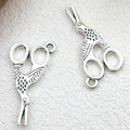 Antique Silver Zinc Alloy Scissors Charm Pendant for DIY Keychain Necklace Earrings