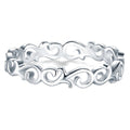 Silver Openwork Scroll Vine Band Ring Hollow Design view 1