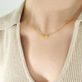 Love Heart Pendant Side Script Necklace Gold Rose Steel view 8