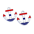 32x30mm Nautical Anchor Alloy Charm Pendant Enamel Style