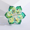 Crystal Layered Flower Brooch in Eight Color Options view 10