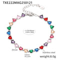 Heart Zircon Tennis Necklace Bracelet Gold Steel Multicolor view 11