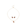 Gold Red Enamel Rocking Horse Necklace and Pearl Drop Studs view 5