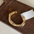 Gold Silver Wide Multiwire and Irregular Open Cuff Bangles view 8