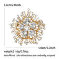 Round Crystal Branch Flower Brooch in 4 Color Options view 6